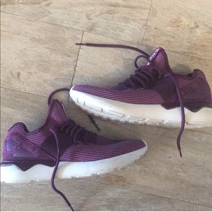 Woman’s adidas size 8.5 tubular purple shoes